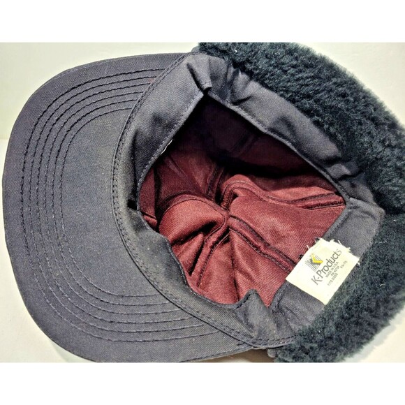 Kent Feeds Winter Hat Ear Flap Insulated K-Products Farmer Trapper patch cap Vtg - Picture 6 of 6